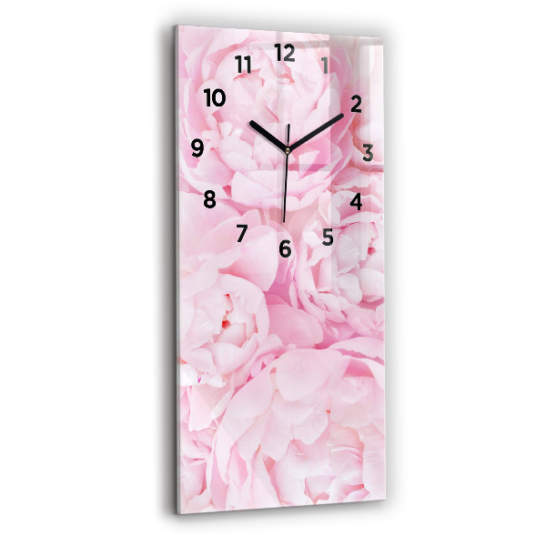Modern vertical wall clock Blooming flowers