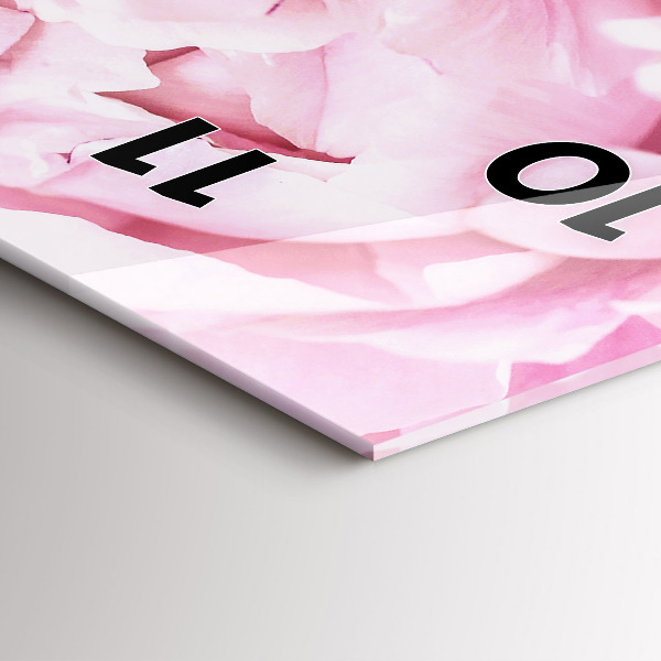 Modern vertical wall clock Blooming flowers
