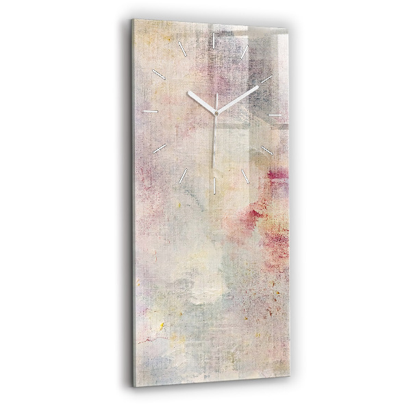 Modern vertical wall clock Painted abstraction