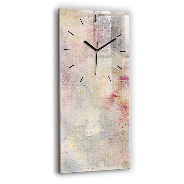 Modern vertical wall clock Painted abstraction