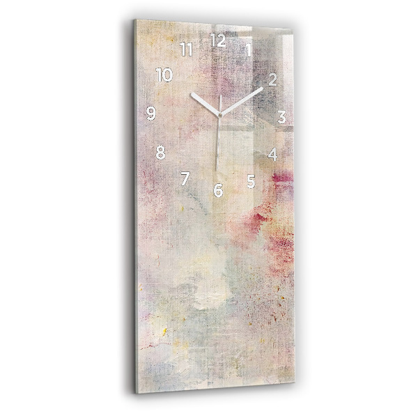 Modern vertical wall clock Painted abstraction