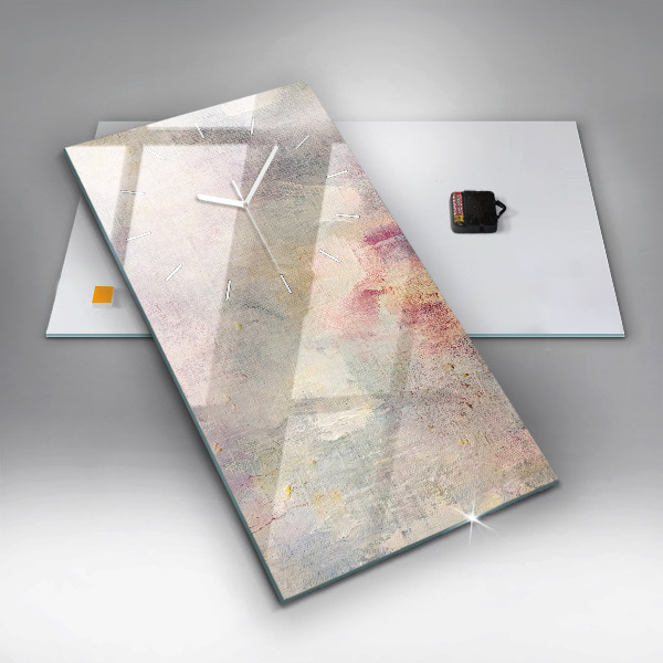 Modern vertical wall clock Painted abstraction
