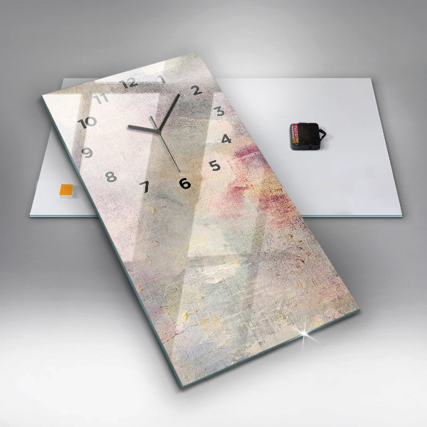 Modern vertical wall clock Painted abstraction