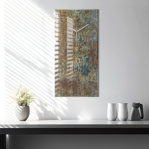 Modern vertical wall clock Old Metal Texture