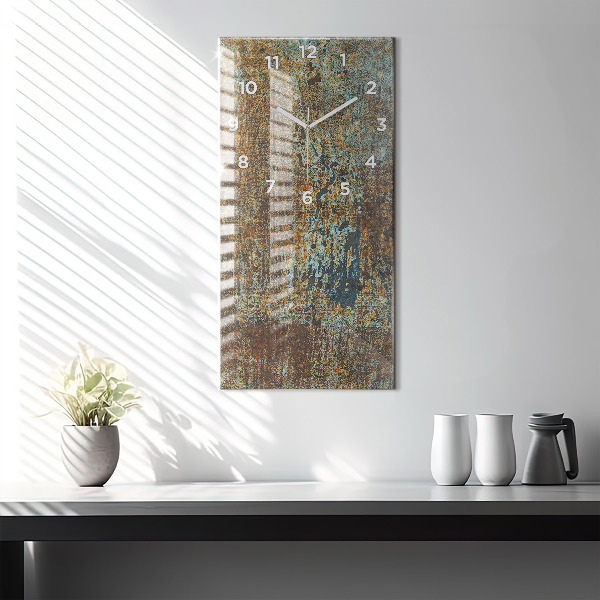 Modern vertical wall clock Old Metal Texture