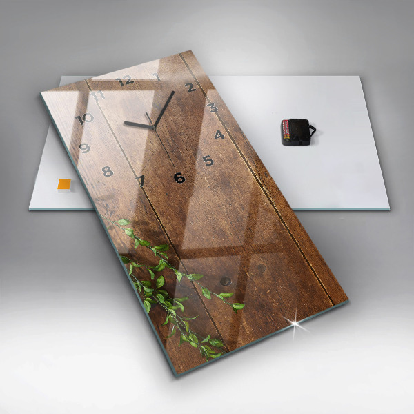 Modern vertical wall clock Rustic Wood