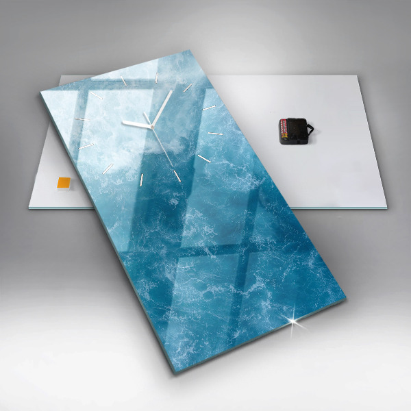 Modern vertical wall clock Sea water