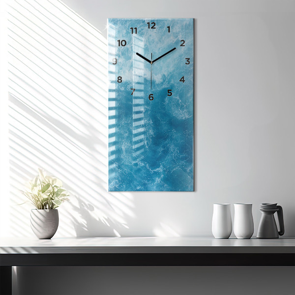 Modern vertical wall clock Sea water