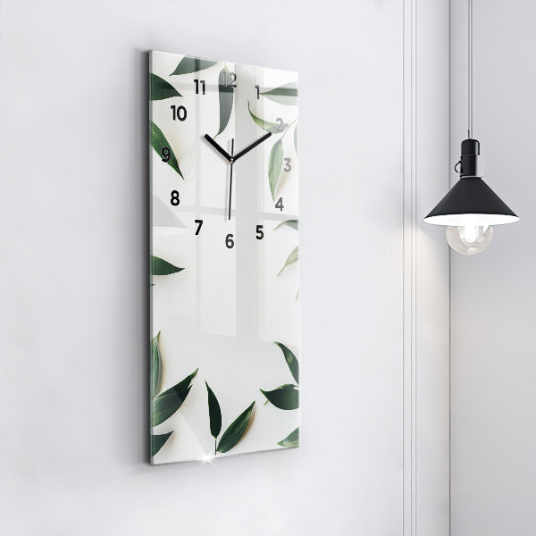 Modern vertical wall clock Leaf frame