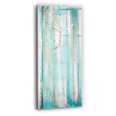 Modern vertical wall clock Blue boards