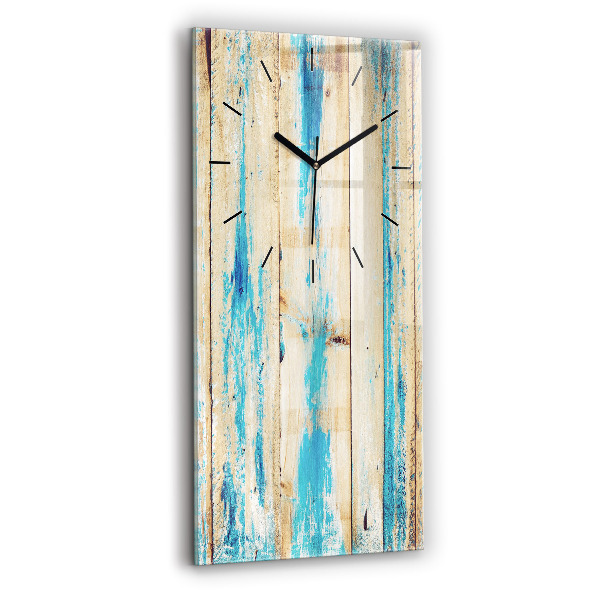 Modern vertical wall clock Scratched wood