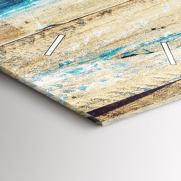 Modern vertical wall clock Scratched wood