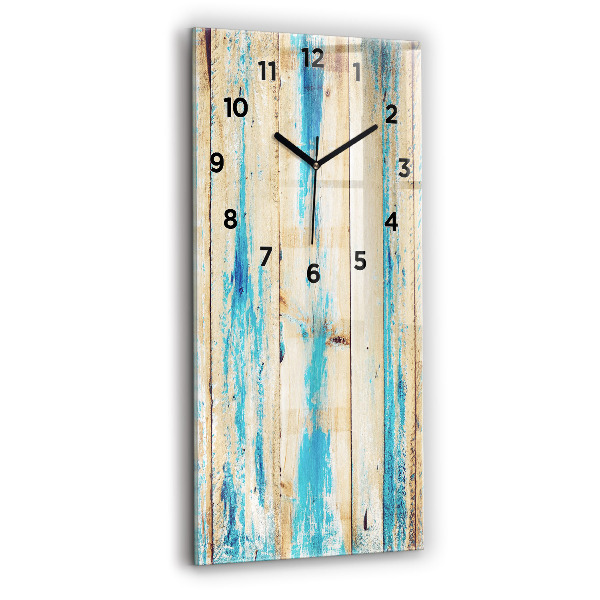 Modern vertical wall clock Scratched wood
