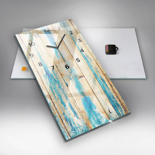 Modern vertical wall clock Scratched wood