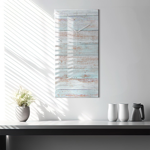 Modern vertical wall clock Pastel Wood