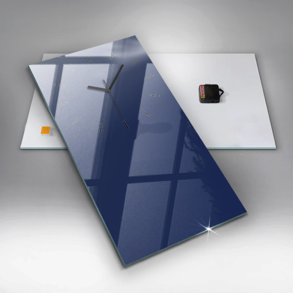 Modern vertical wall clock Navy blue color