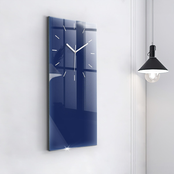Modern vertical wall clock Navy blue color