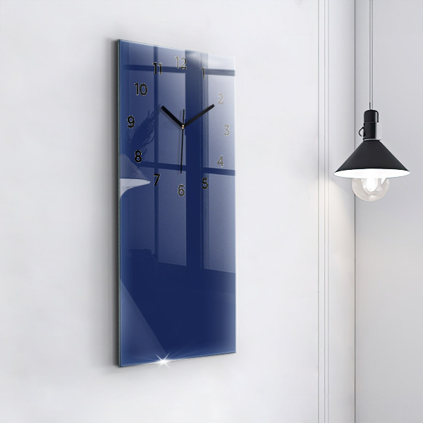 Modern vertical wall clock Navy blue color