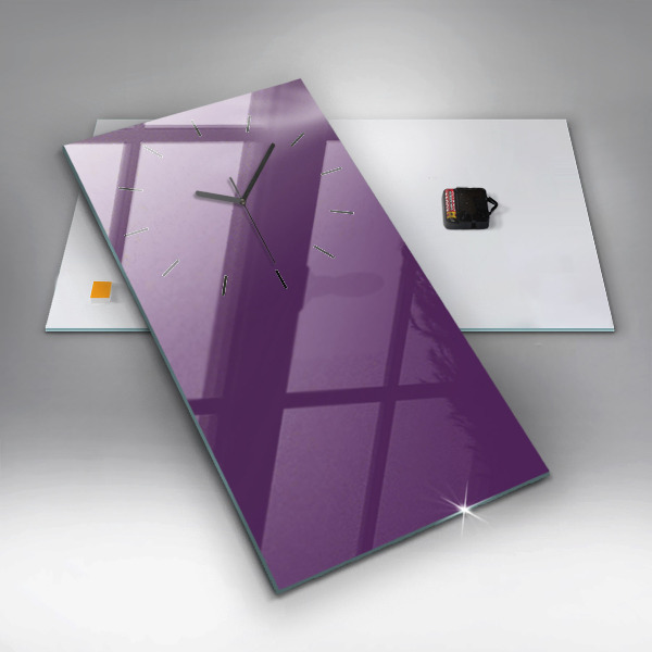 Modern vertical wall clock Violet