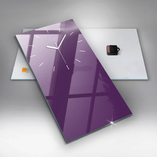 Modern vertical wall clock Violet