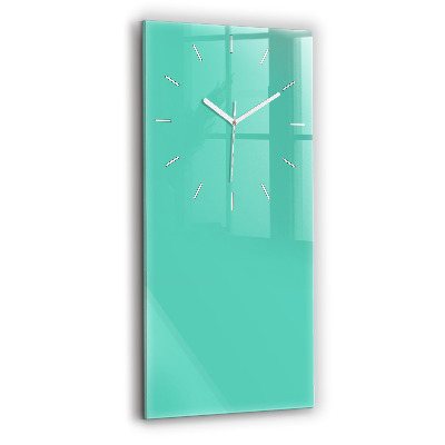 Modern vertical wall clock Turquoise color