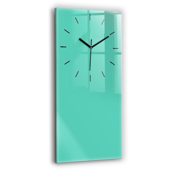 Modern vertical wall clock Turquoise color