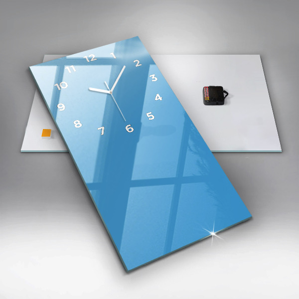 Modern vertical wall clock Color blue