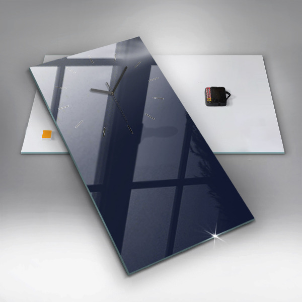 Modern vertical wall clock Color dark navy blue