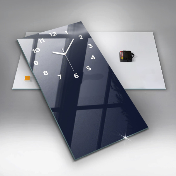Modern vertical wall clock Color dark navy blue