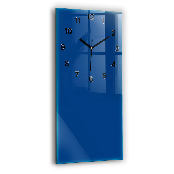 Modern vertical wall clock Blue color