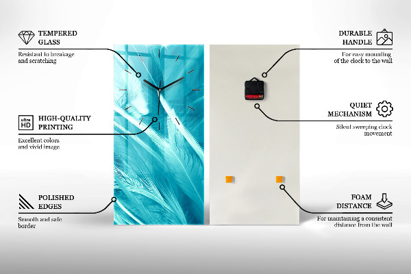 Modern vertical wall clock Brown color