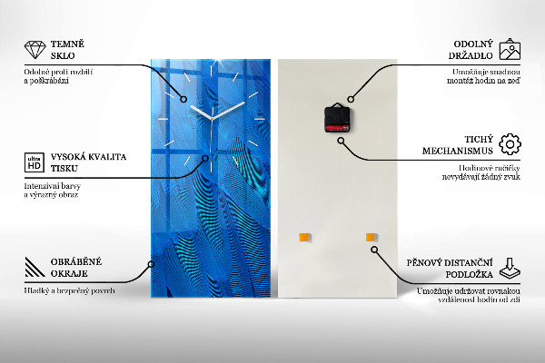 Modern vertical wall clock Brown color