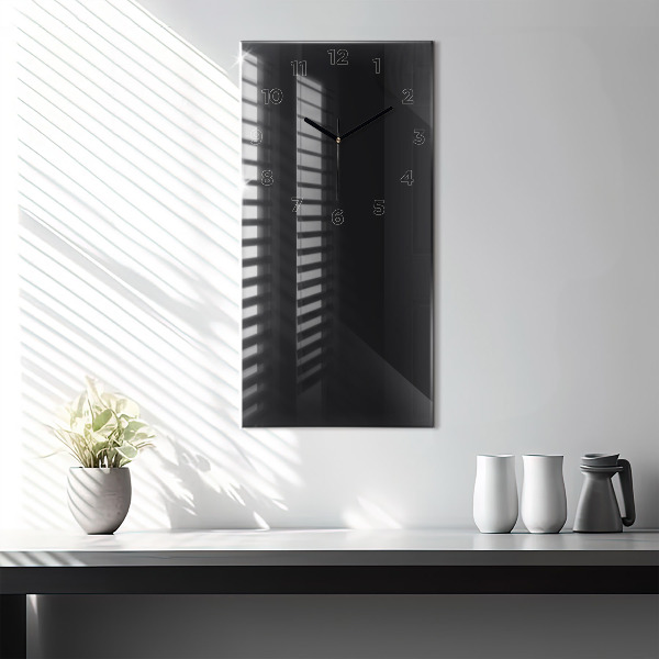 Modern vertical wall clock Color black