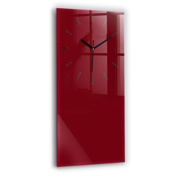 Modern vertical wall clock Burgundy color
