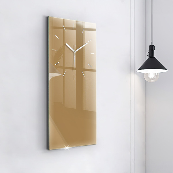 Modern vertical wall clock Color dark beige