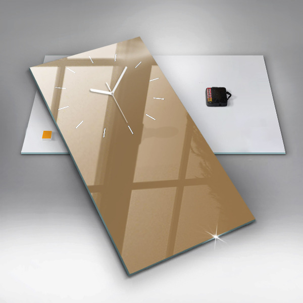 Modern vertical wall clock Color dark beige