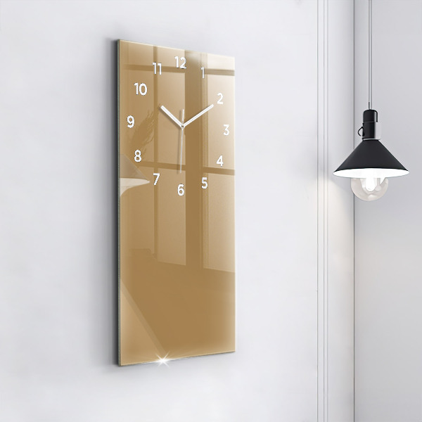 Modern vertical wall clock Color dark beige