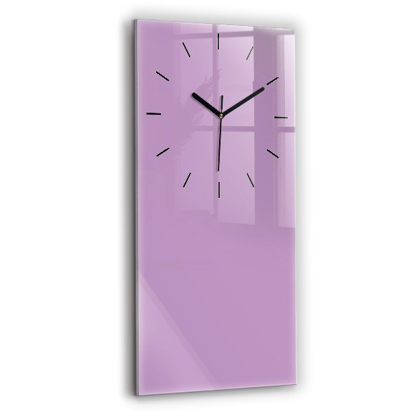 Modern vertical wall clock Lilac color