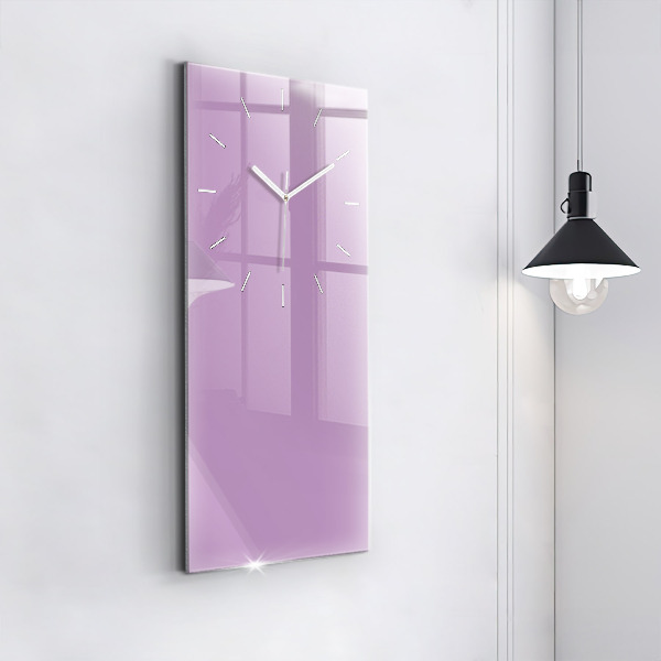 Modern vertical wall clock Lilac color