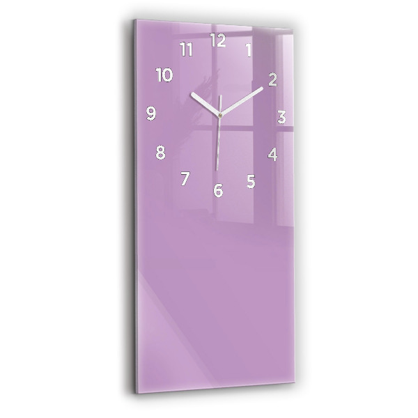 Modern vertical wall clock Lilac color