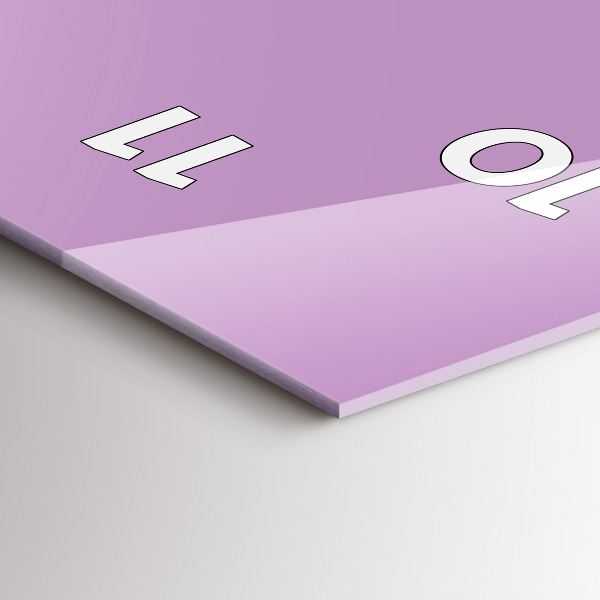 Modern vertical wall clock Lilac color