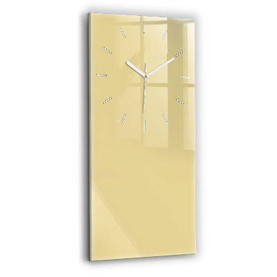 Modern vertical wall clock Cream color