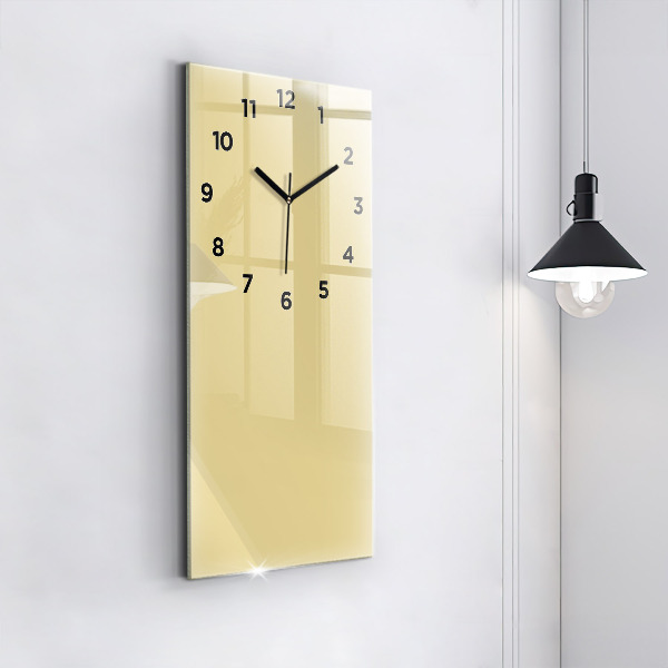 Modern vertical wall clock Cream color