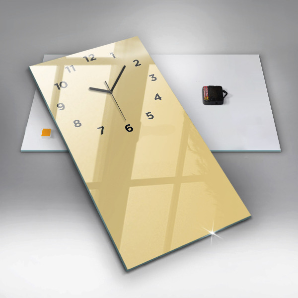 Modern vertical wall clock Cream color