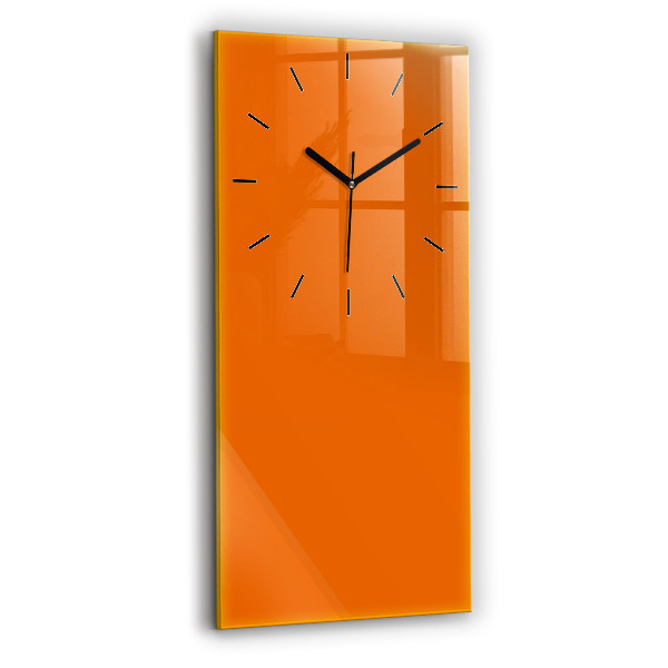 Modern vertical wall clock Orange color