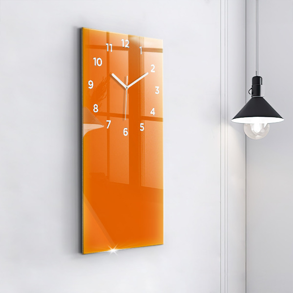 Modern vertical wall clock Orange color