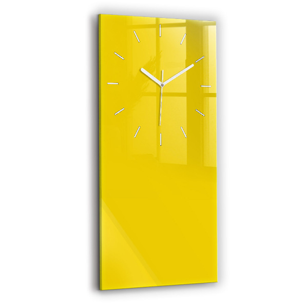 Modern vertical wall clock Light yellow color