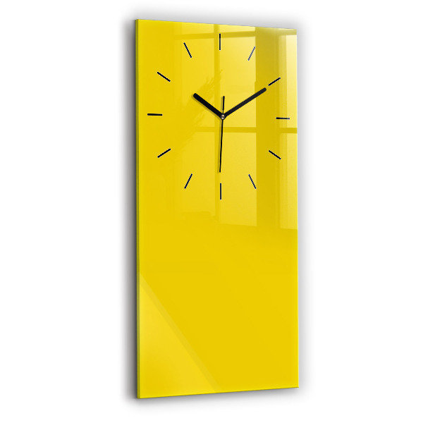 Modern vertical wall clock Light yellow color