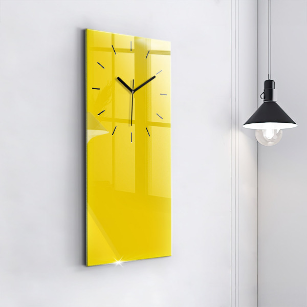 Modern vertical wall clock Light yellow color