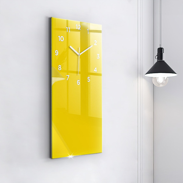 Modern vertical wall clock Light yellow color